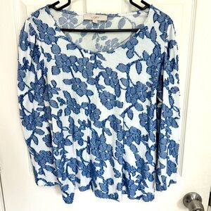 GUC LOFT Blue Flower top
